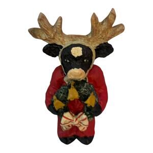 The StoryBook Collection Collectible Cow Holiday Figurine Reindeer 1984
